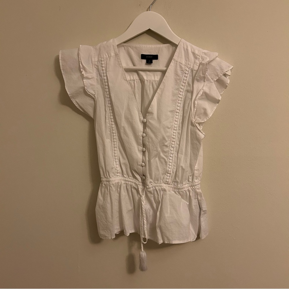 J. Crew Flutter Sleeve Top